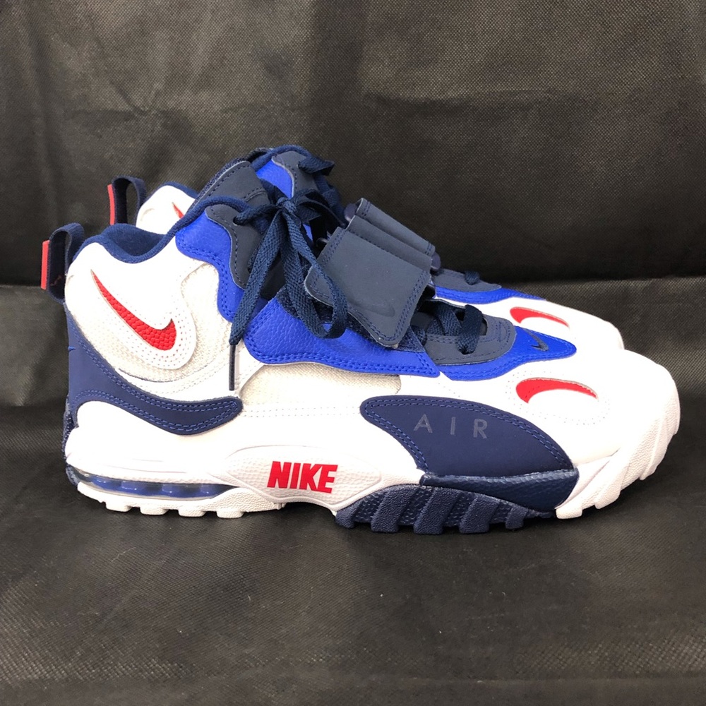 Nike Men Air Speed Turf Giants white blue red shoe - Picture 2 of 8